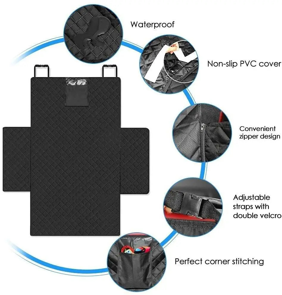 Wear-Resistant Waterproof Dog Carrier and Car Seat Cover for SUVs - Durable and Easy to Install Vehicle Protection Liner
