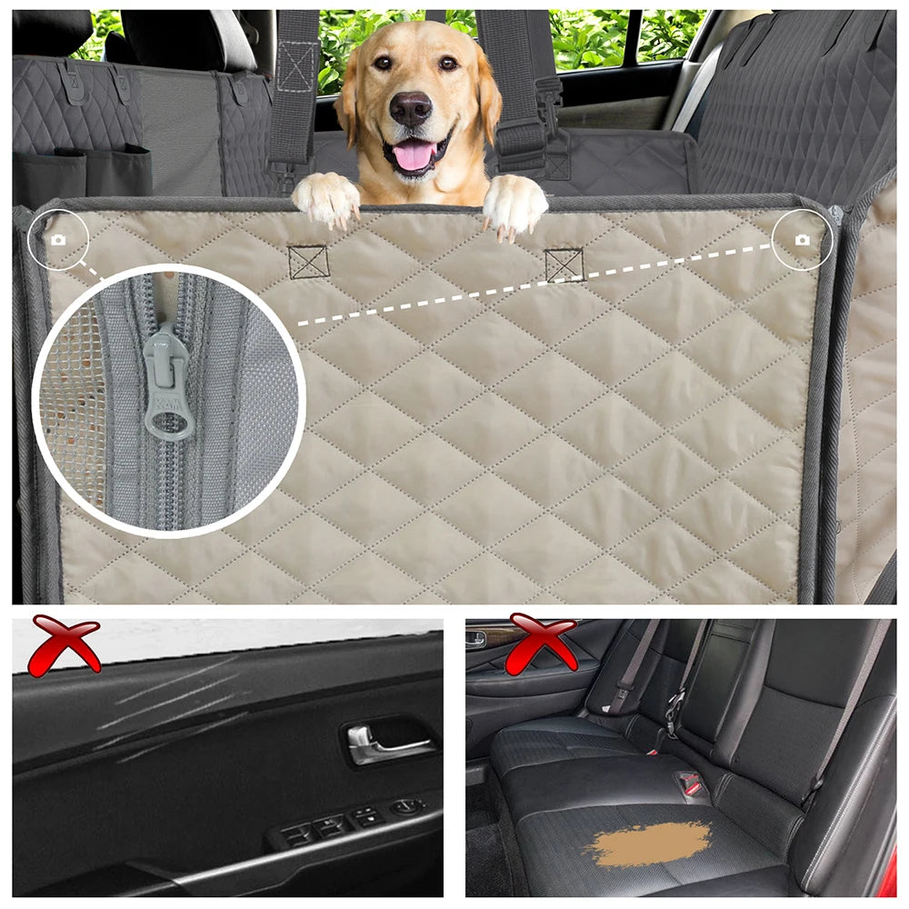 Waterproof Dog Car Seat Cover - Hammock Style Rear Seat Protector for Safe Pet Travel