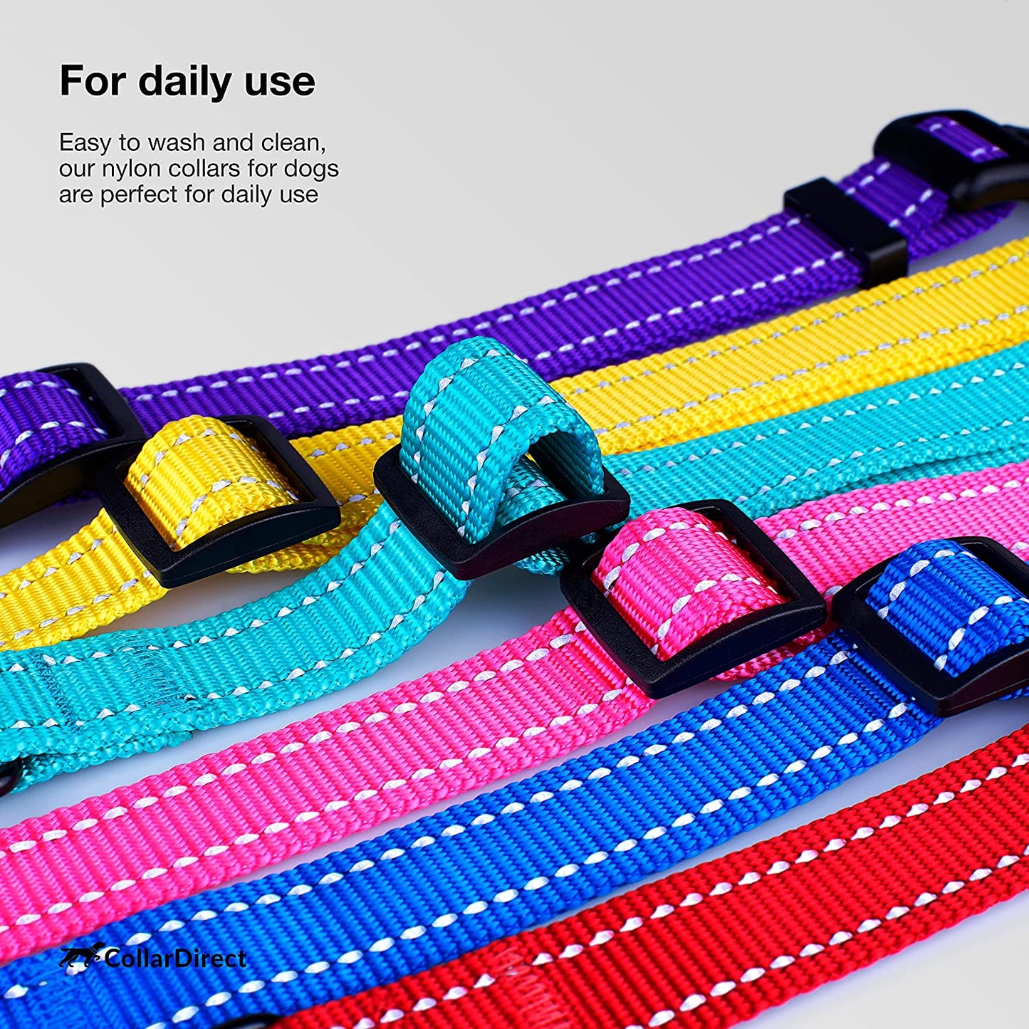 Reflective Nylon Dog Collar with Quick Release Buckle - Ideal for Active Dogs of All Sizes (10-13 Inch, Vibrant Orange)