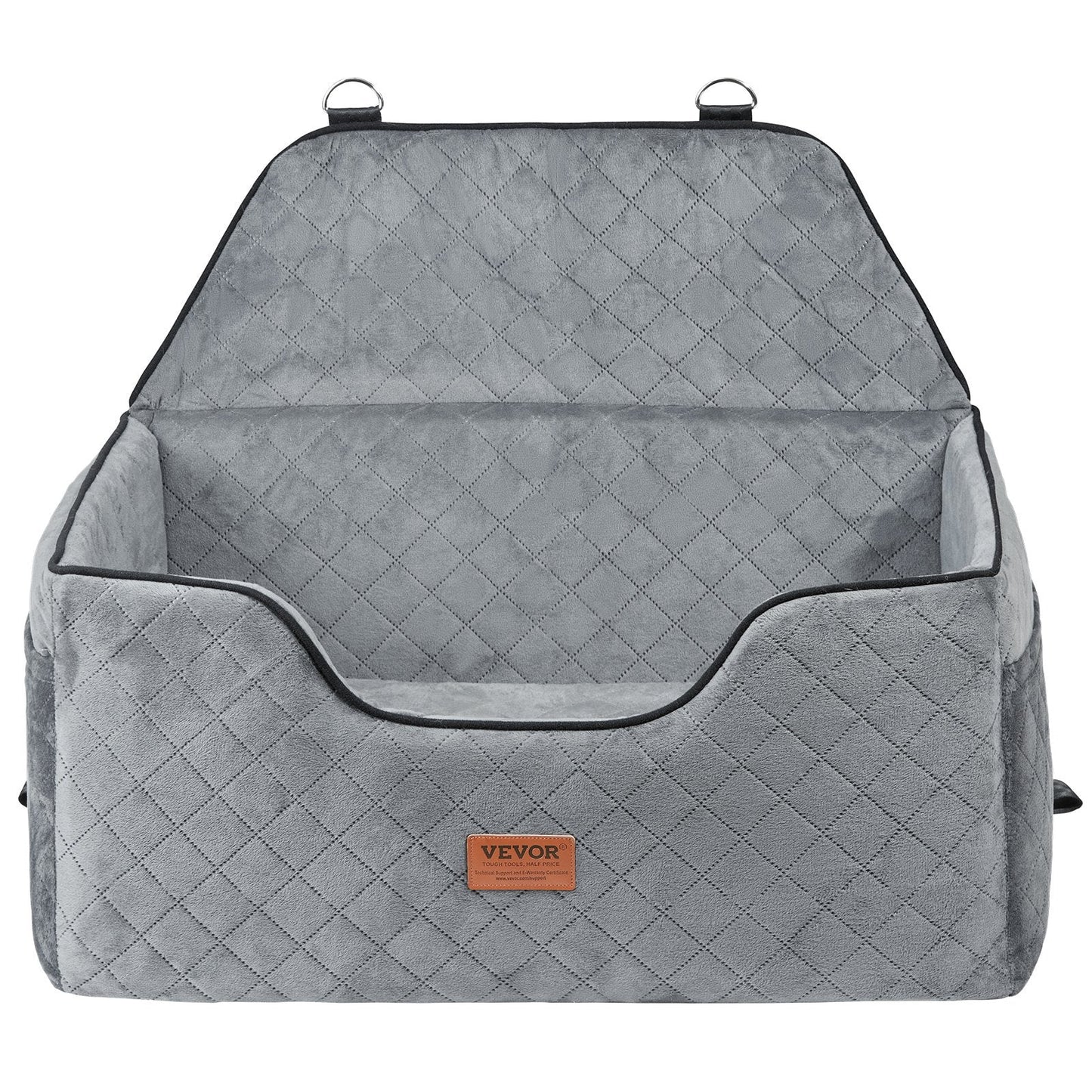 VEVOR Medium to Large Dog Car Seat Booster - Gray, Supports Pets Up to 55 lbs