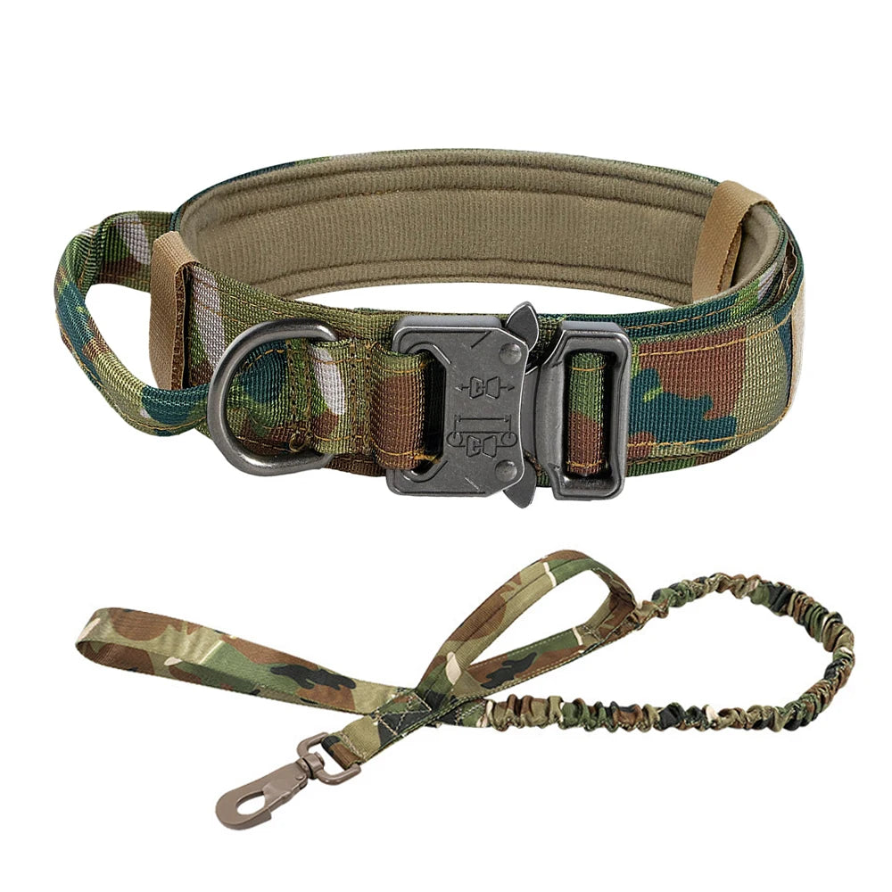 Premium Adjustable Tactical Dog Training Collar and Leash Set with Control Handle for All Dog Sizes