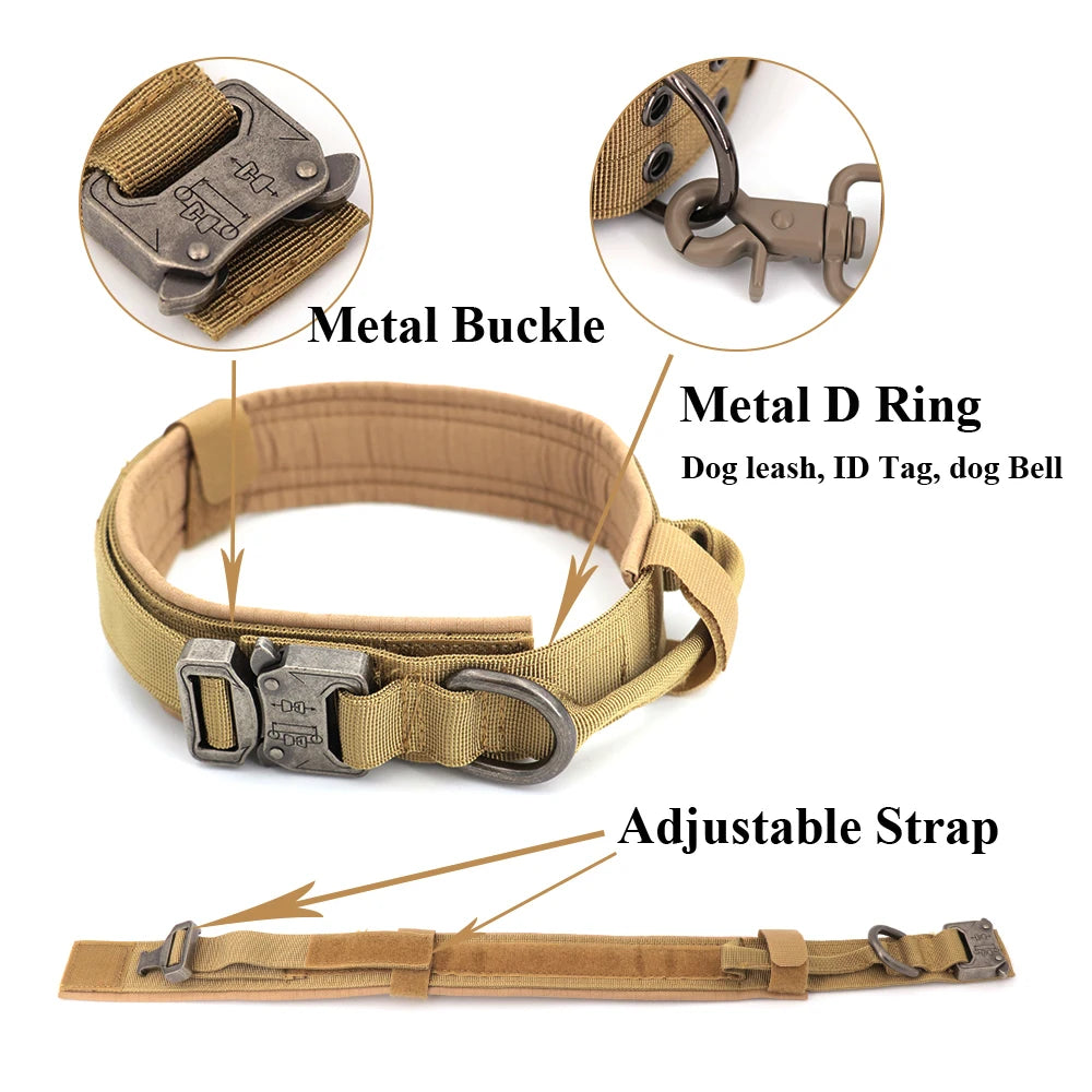 Premium Adjustable Tactical Dog Training Collar and Leash Set with Control Handle for All Dog Sizes