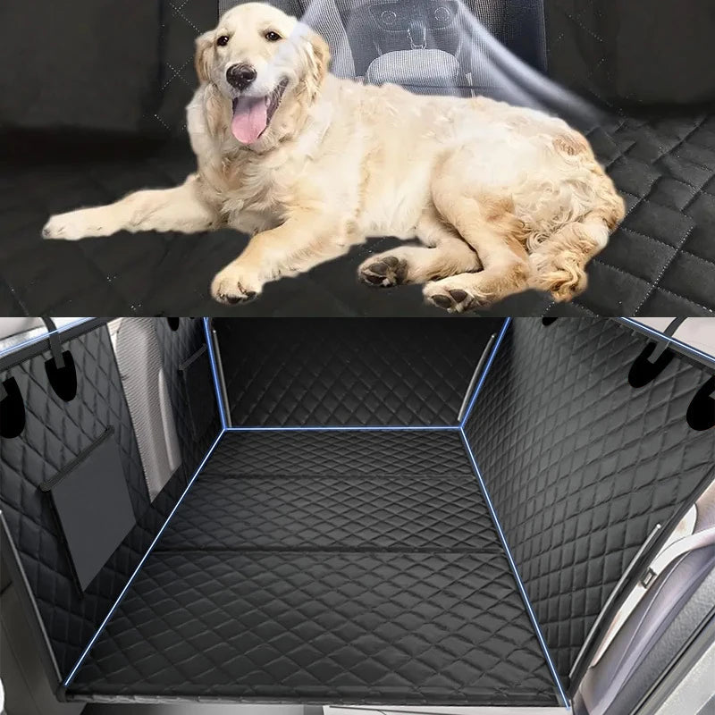 Large Pet Back Seat Extender and Hammock Car Seat Cover with Hard Bottom for Travel
