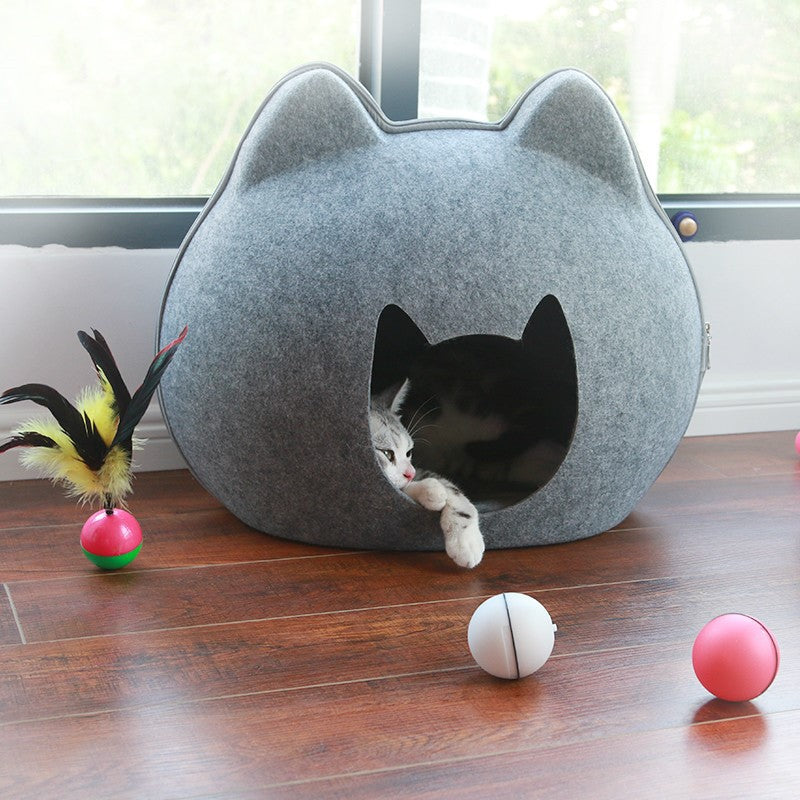 Enclosed Cat Litter House and Bed Villa