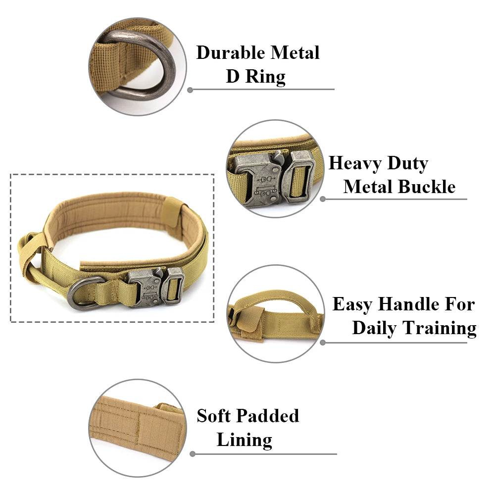 Premium Adjustable Tactical Dog Training Collar and Leash Set with Control Handle for All Dog Sizes