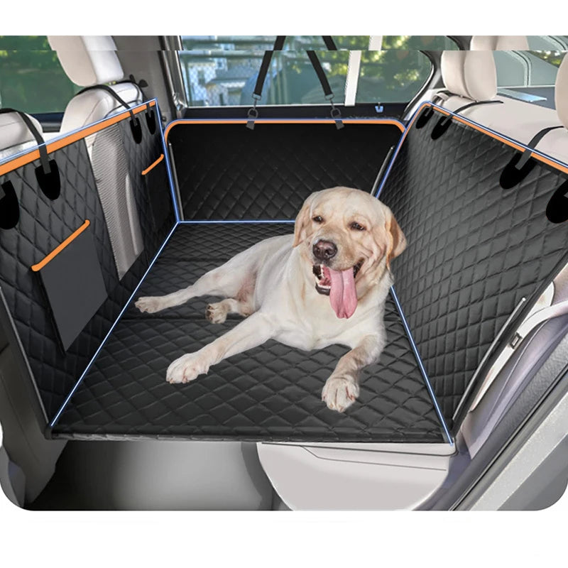Large Pet Back Seat Extender and Hammock Car Seat Cover with Hard Bottom for Travel