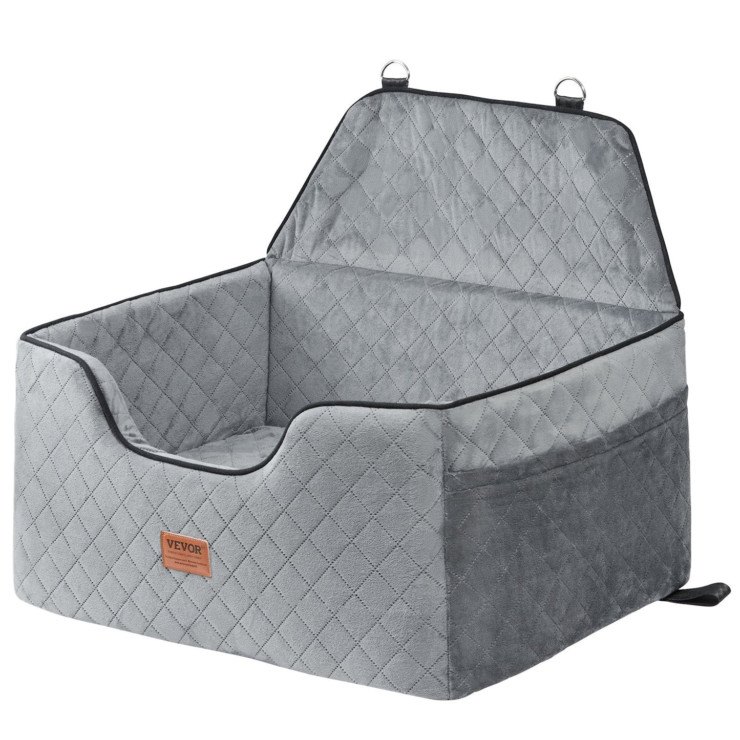 VEVOR Medium to Large Dog Car Seat Booster - Gray, Supports Pets Up to 55 lbs