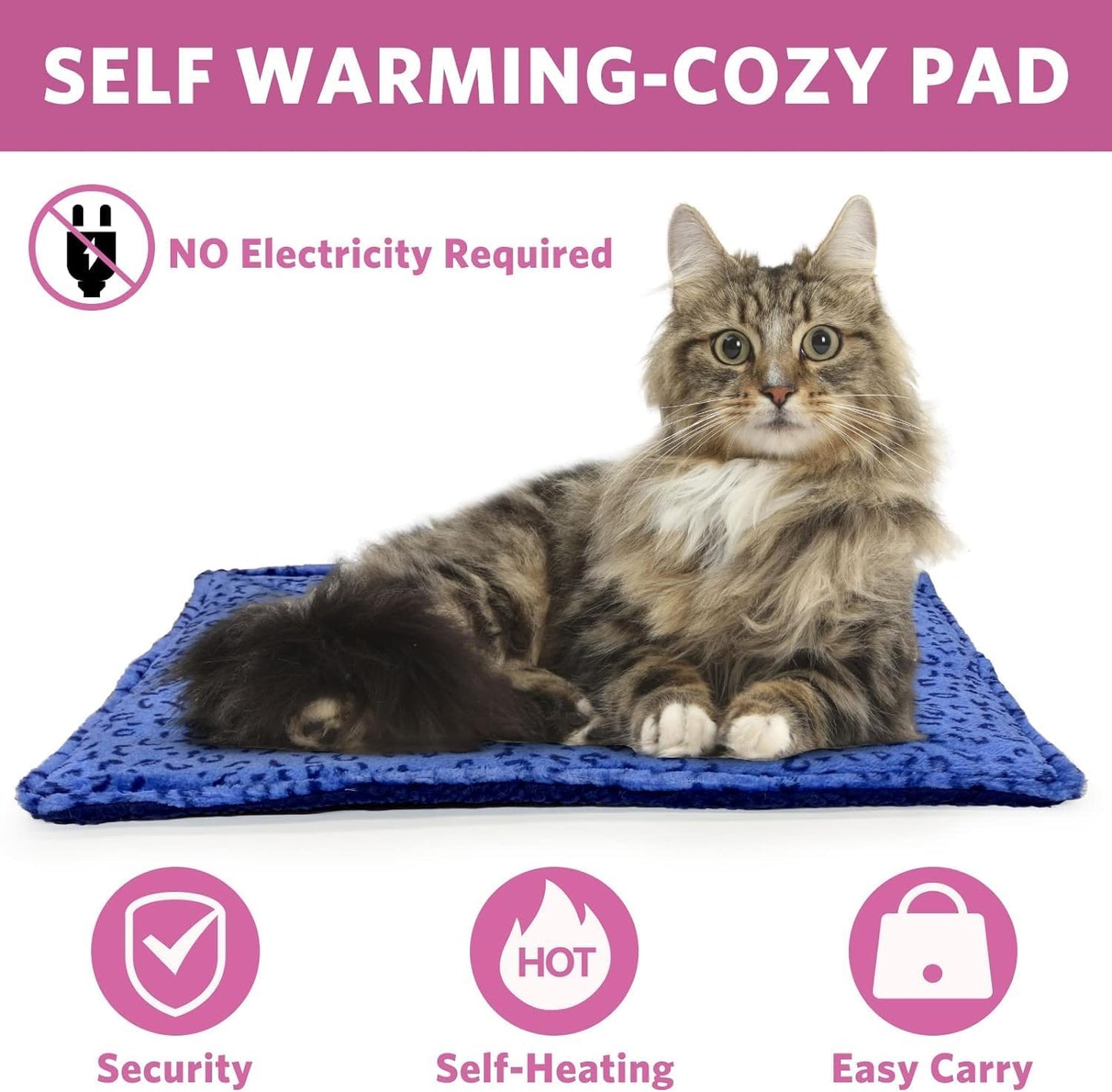 Premium Ultra-Soft Self-Heating Bed Mat for Cats and Small Dogs