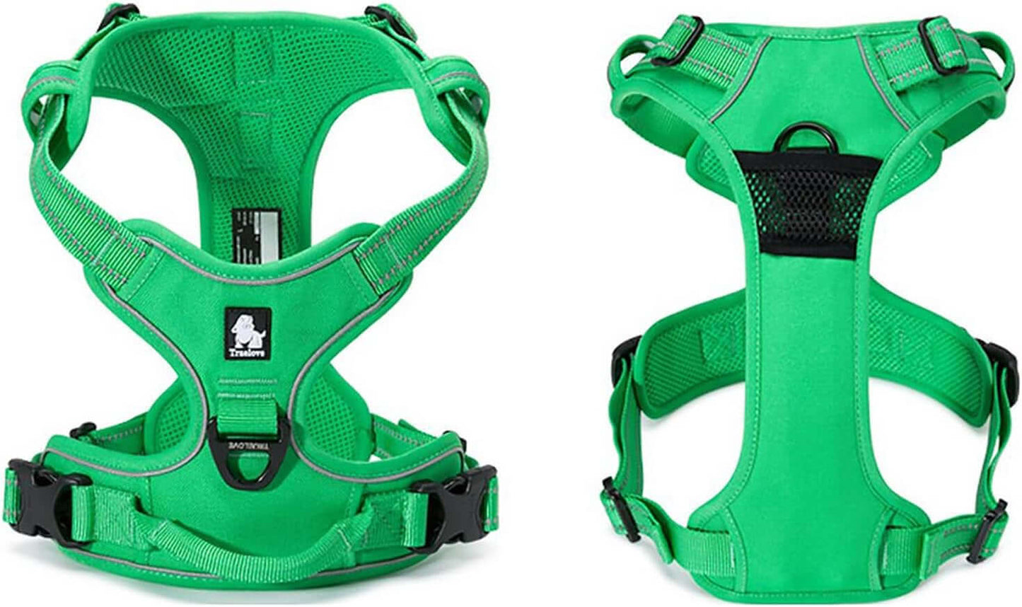 Truelove TLH5651 Reflective Adjustable No-Pull Dog Harness - Comfortable Control Vest in Grass Green, Size XS