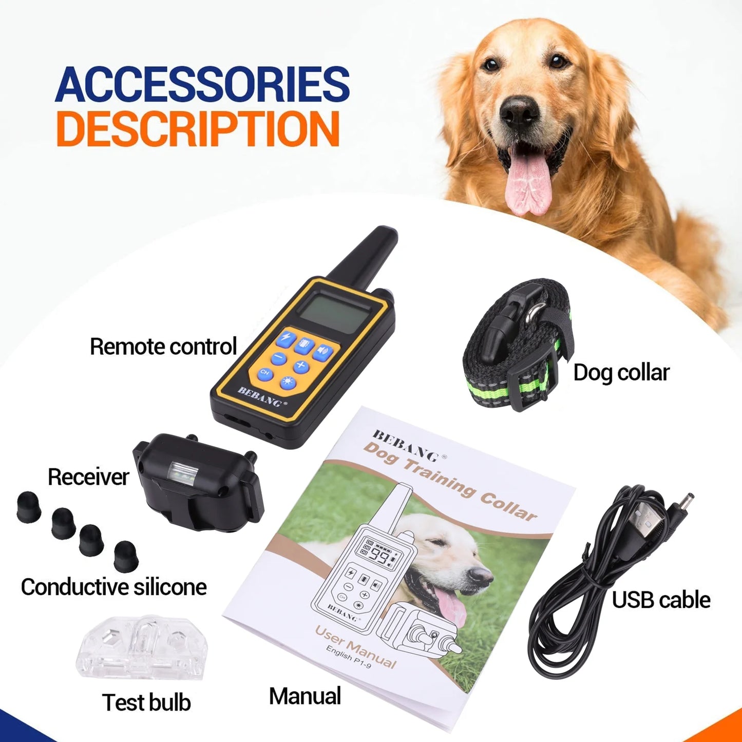 2600FT Remote Dog Training Collar - Waterproof, Rechargeable, and Versatile Training Modes for Dogs of All Sizes