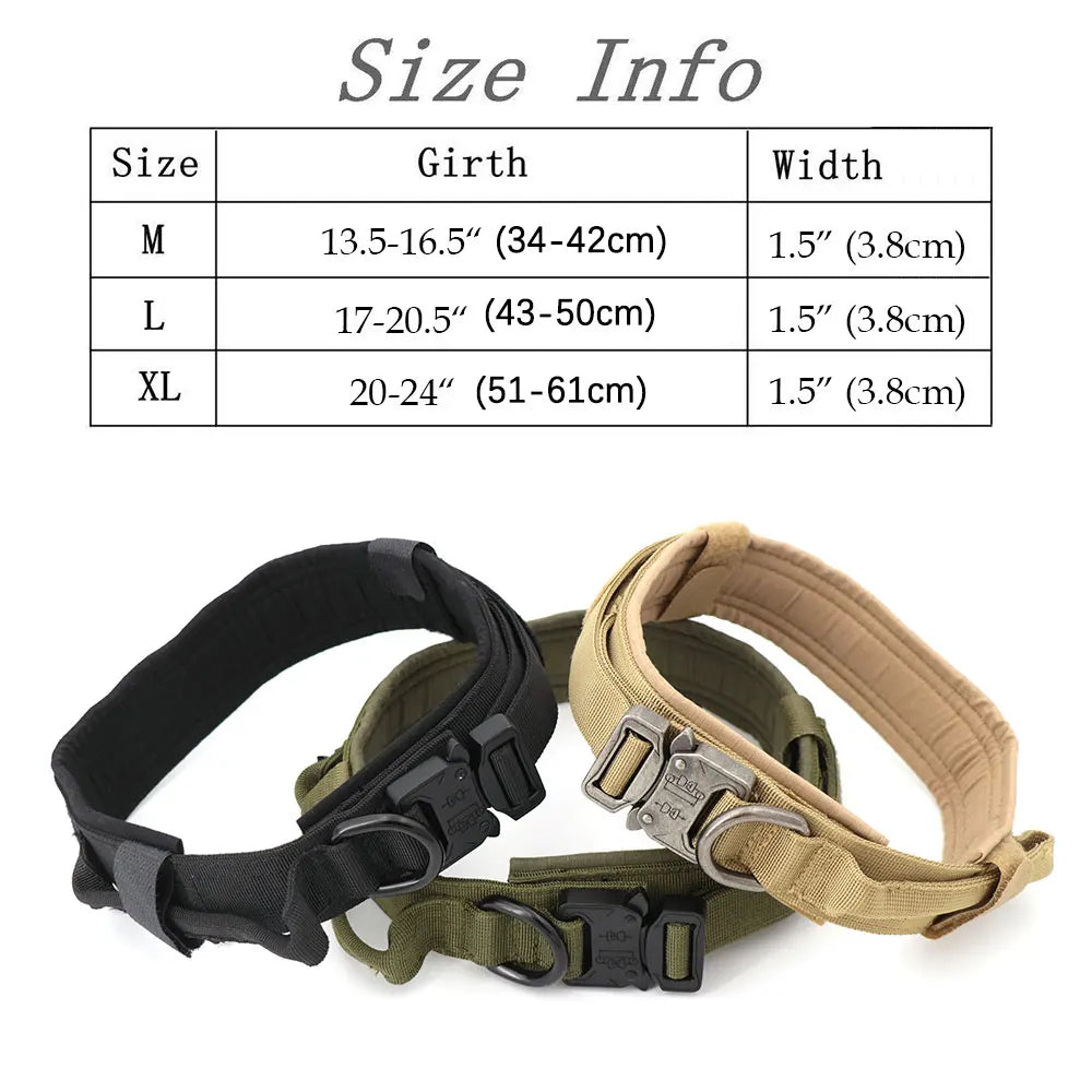 Premium Adjustable Tactical Dog Training Collar and Leash Set with Control Handle for All Dog Sizes