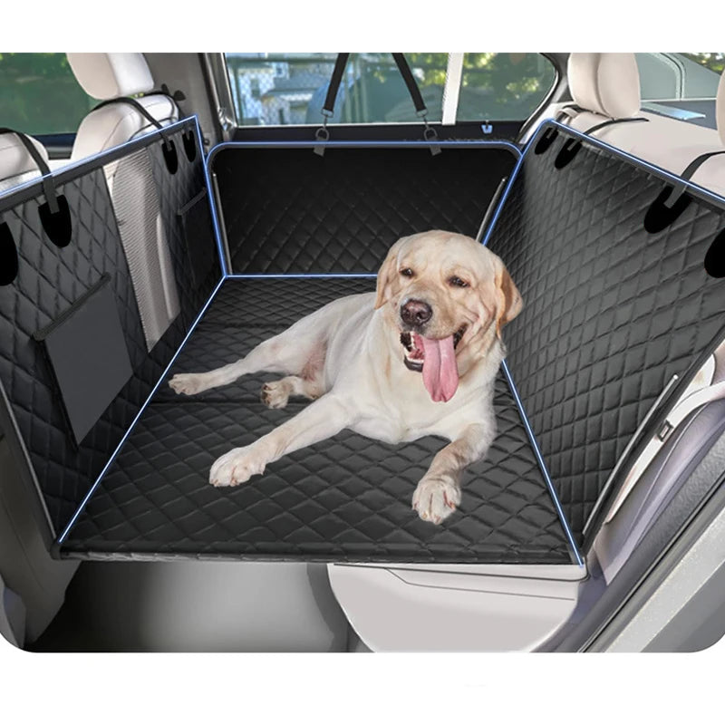 Large Pet Back Seat Extender and Hammock Car Seat Cover with Hard Bottom for Travel