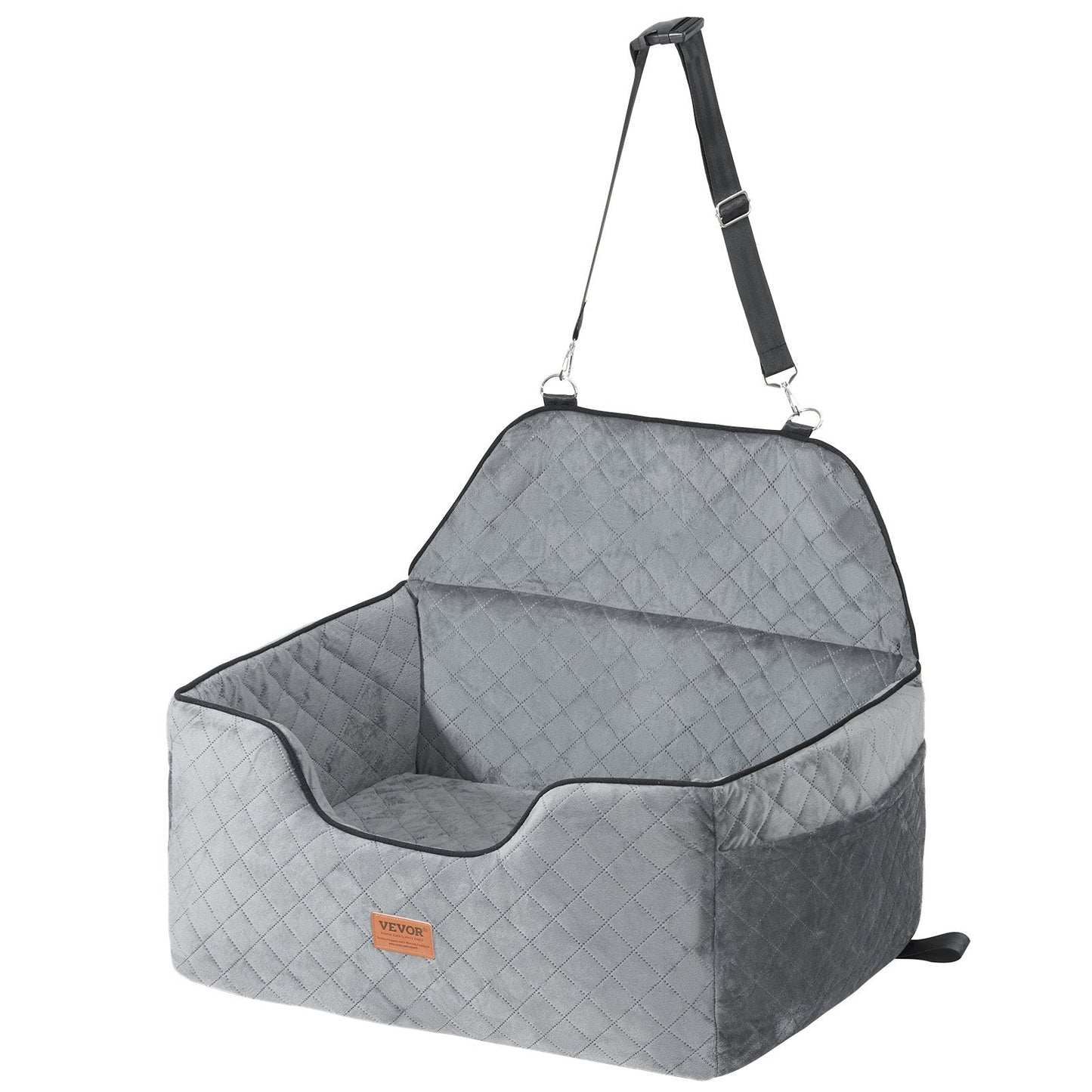 VEVOR Medium to Large Dog Car Seat Booster - Gray, Supports Pets Up to 55 lbs