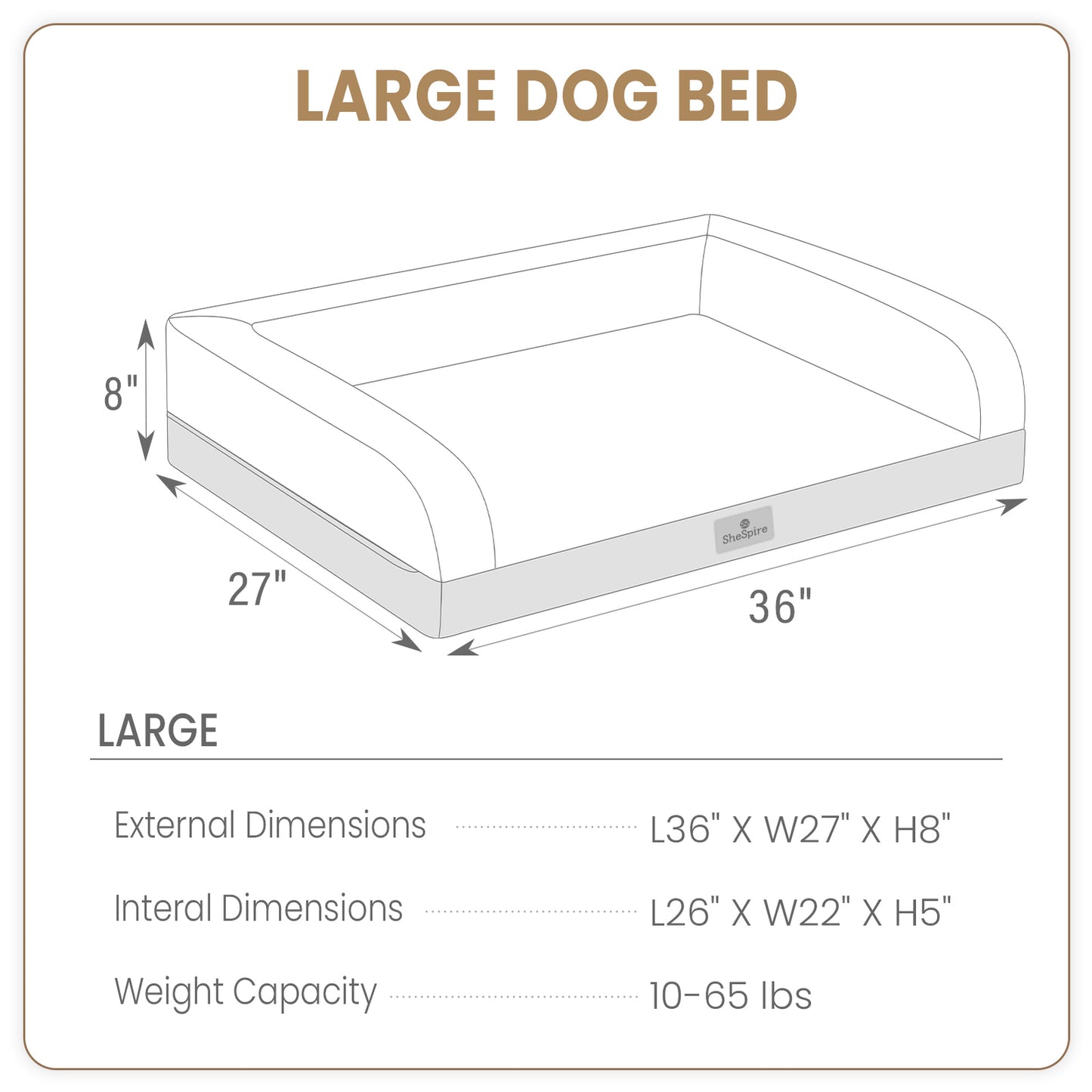 Elevate Your Pet's Comfort with the Gray Orthopedic Memory Foam Bolster Dog Bed - Perfect for Large Dogs