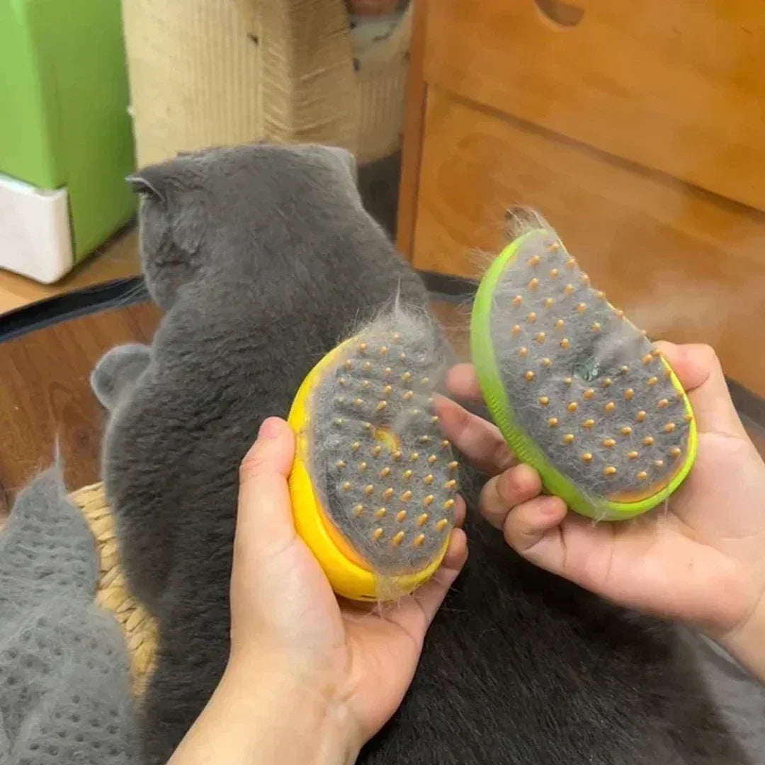 Steam Brush for Cat Gently Works Wonders on Cat Shedding