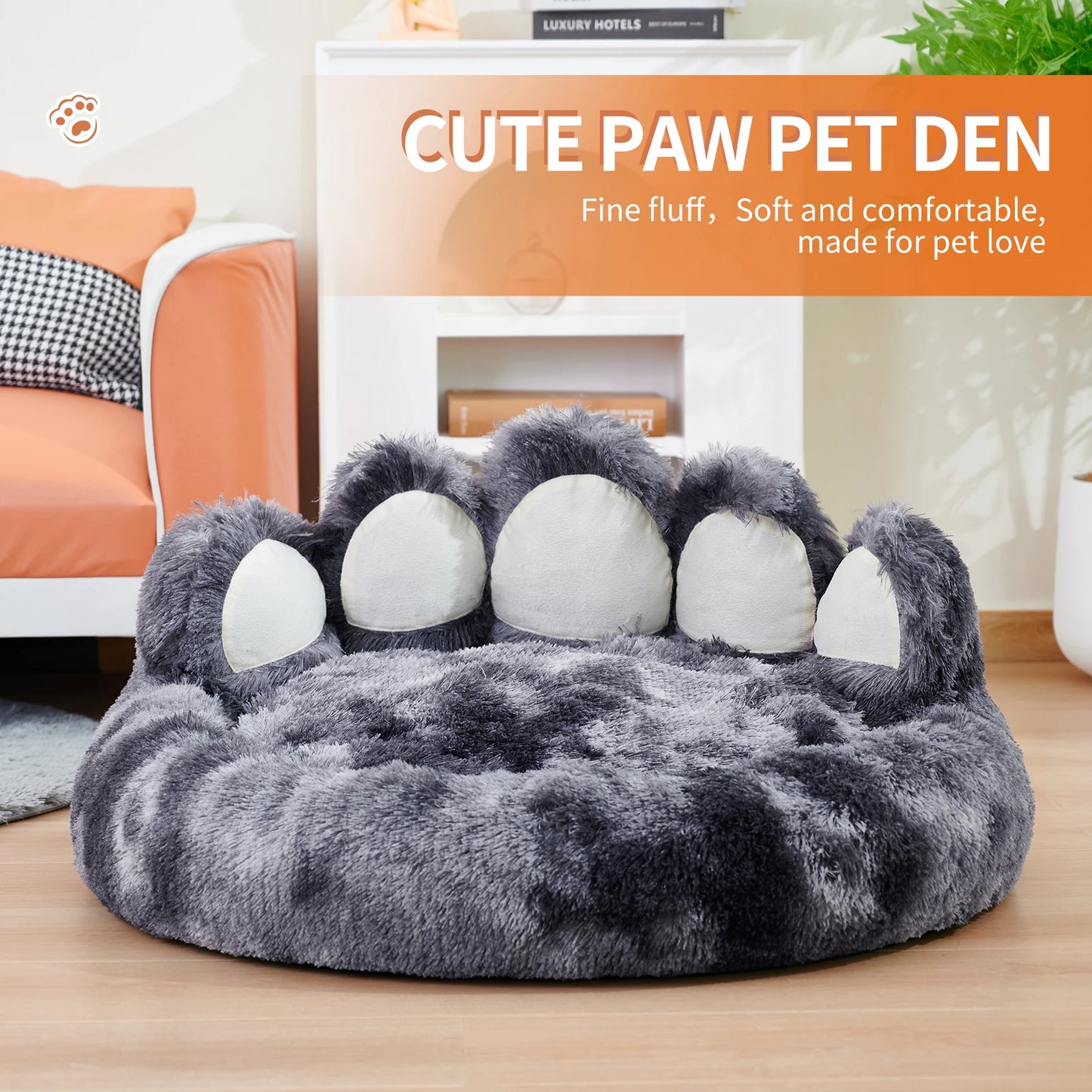 Luxurious Paw-Shaped Cozy Dog Bed Cushion for Optimal Comfort and Warmth for Dogs and Cats