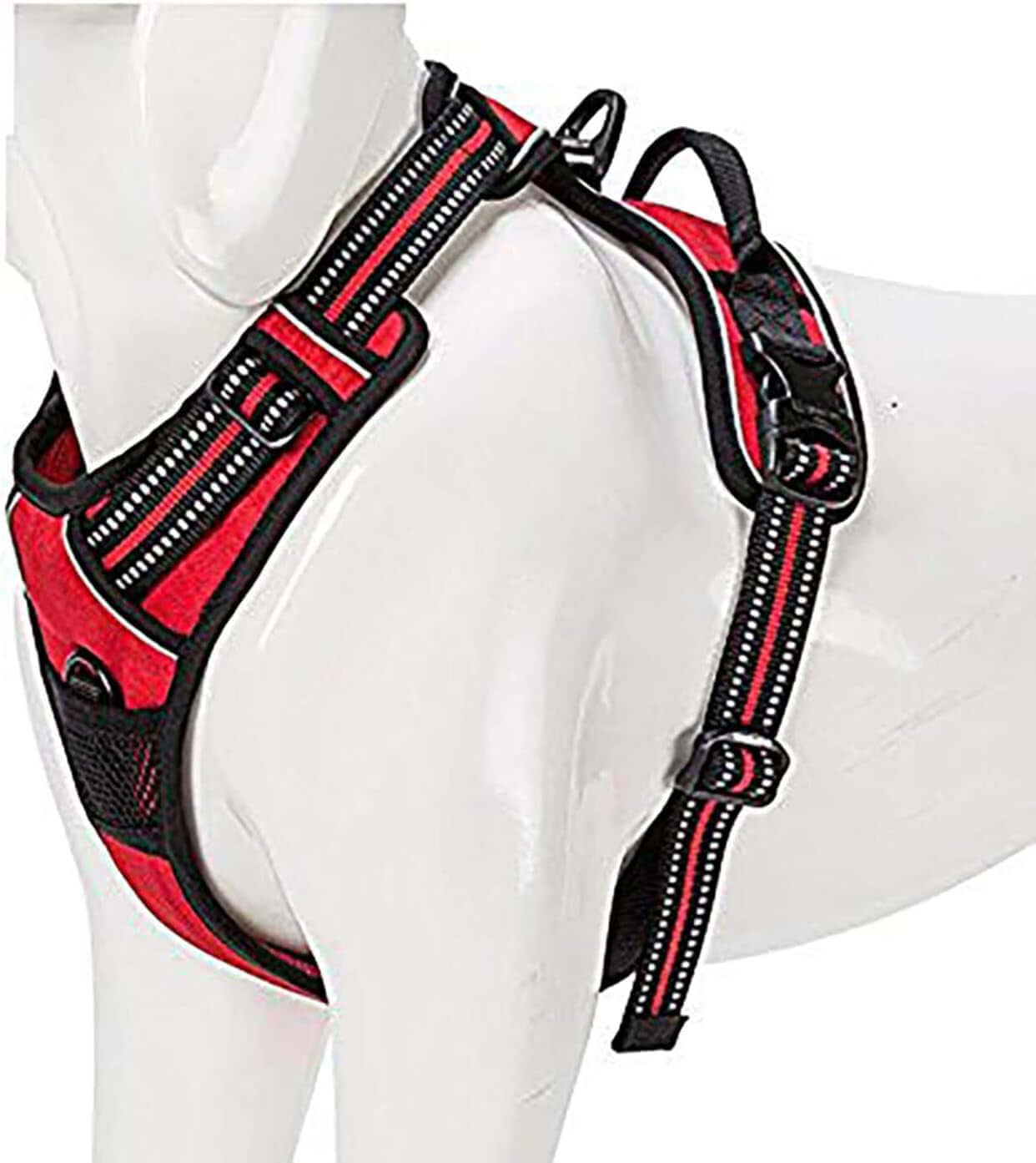 Adjustable Reflective No-Pull Dog Harness - Comfortable Control Vest in Vibrant Colors (Model TLH5651, Red, XL)