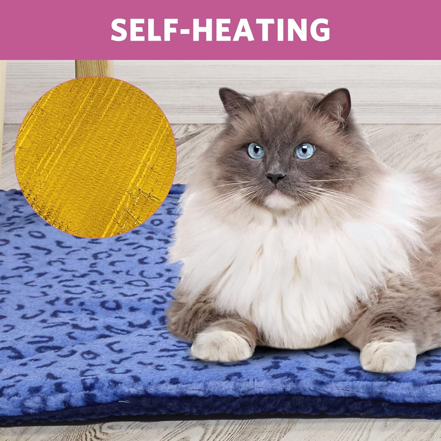 Premium Ultra-Soft Self-Heating Bed Mat for Cats and Small Dogs