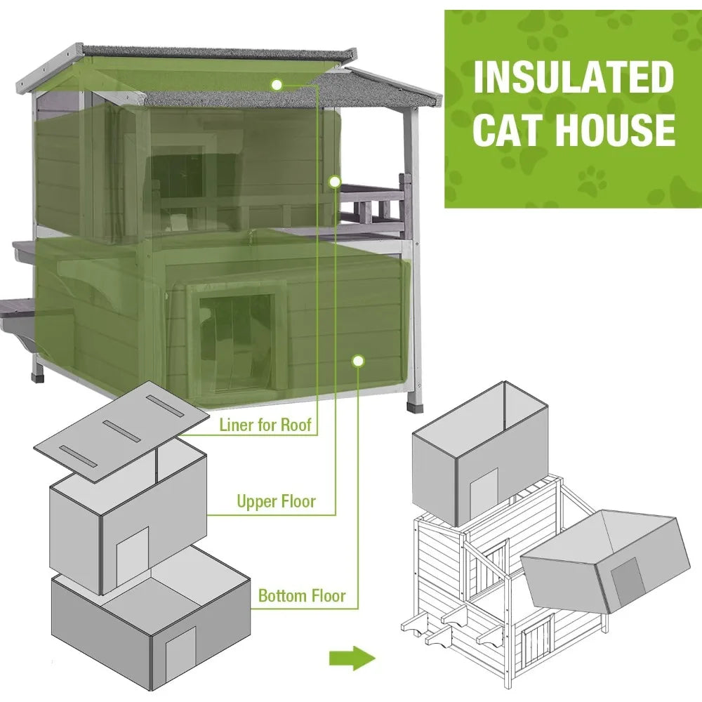 Premium Insulated Outdoor Cat Shelter with Heated Waterproof Design for Winter Use with Feral Cats