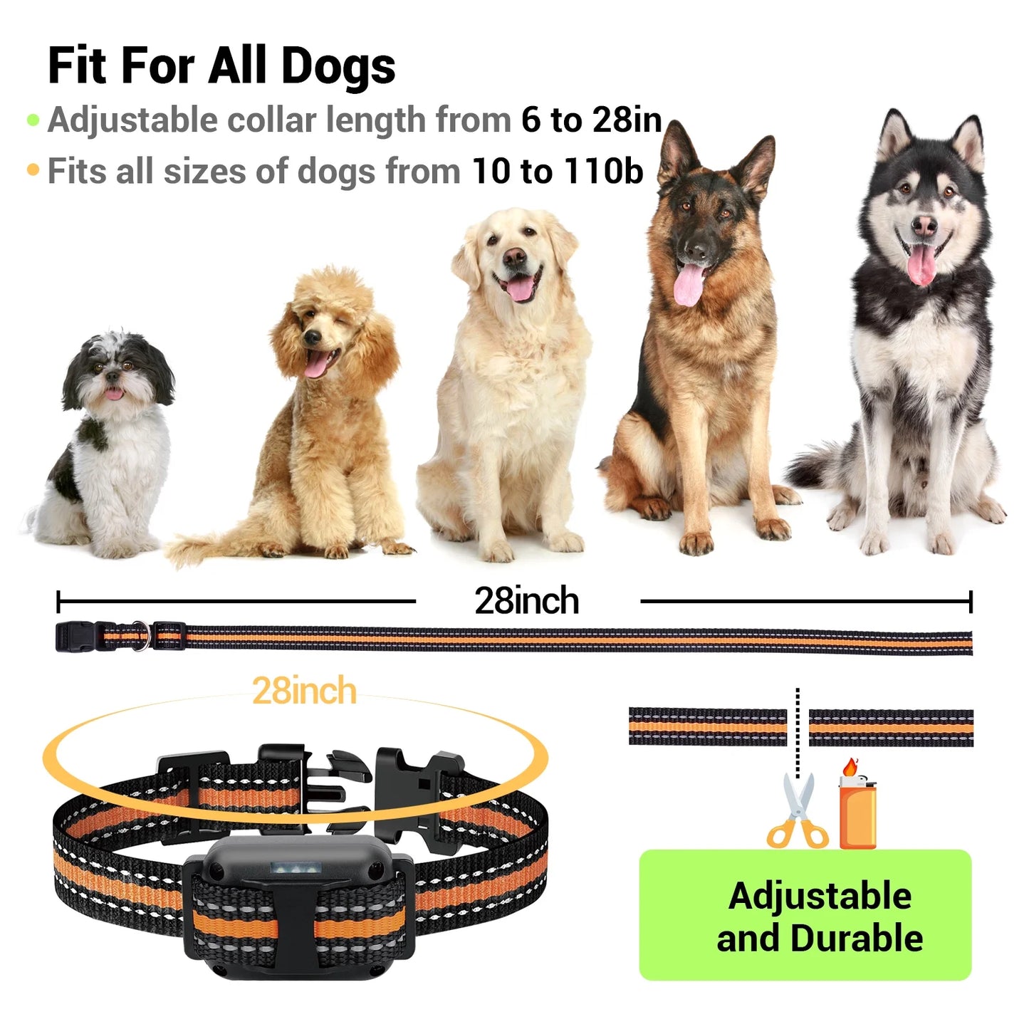 2600FT Remote Dog Training Collar - Waterproof, Rechargeable, and Versatile Training Modes for Dogs of All Sizes