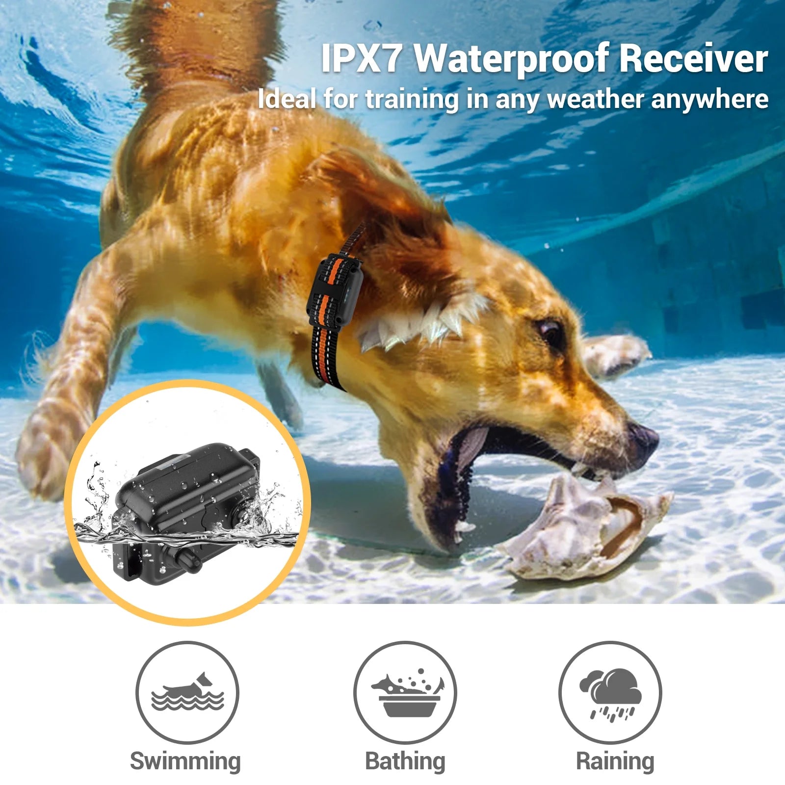 2600FT Remote Dog Training Collar - Waterproof, Rechargeable, and Versatile Training Modes for Dogs of All Sizes