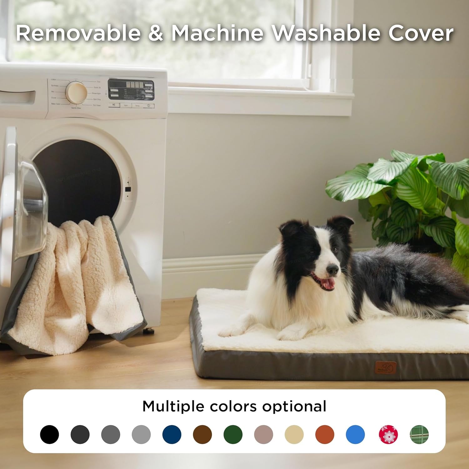 Premium Orthopedic Dog Bed for Medium Breeds - Waterproof, Removable Cover with Egg Crate Foam for Ultimate Comfort and Support