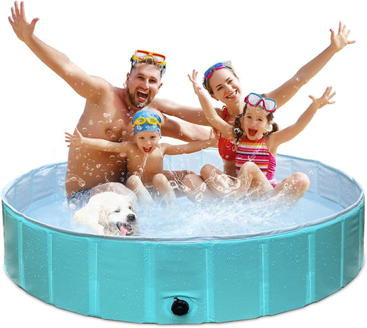 Portable Dog Pool - PVC Kiddie Pool for Pets and Kids, Ideal for Outdoor Swimming and Bathing