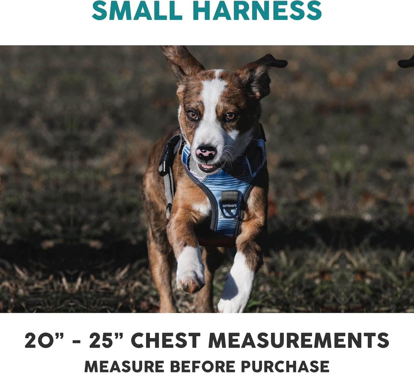 Embark Adventure Reflective No-Pull Dog Harness for Small Dogs - Military-Grade Nylon with Front Clip and Gel-Lined Handle