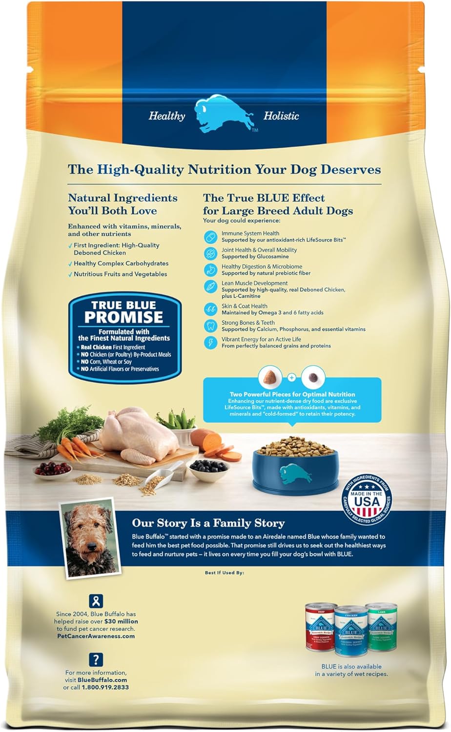 Premium Life Protection Formula for Large Breed Adult Dogs - Chicken & Brown Rice Dry Food, 30 lb Bag - Supports Joint Health and Lean Muscle Development with Natural Ingredients