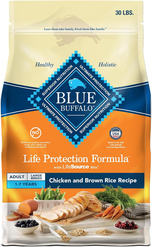 Premium Life Protection Formula for Large Breed Adult Dogs - Chicken & Brown Rice Dry Food, 30 lb Bag - Supports Joint Health and Lean Muscle Development with Natural Ingredients