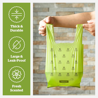 Pogi's Extra-Thick Leak-Proof Dog Waste Bags with Easy-Tie Handles – 900 Count of Fresh Scented Convenience for All Dog Sizes