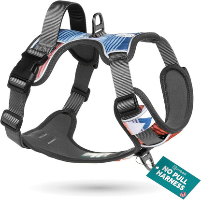 Embark Adventure Reflective No-Pull Dog Harness for Small Dogs - Military-Grade Nylon with Front Clip and Gel-Lined Handle