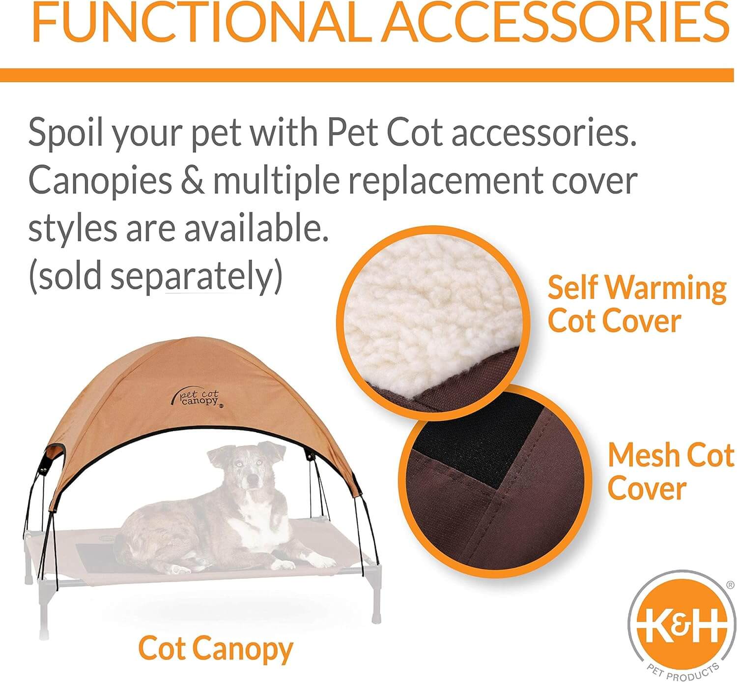 Premium Elevated Dog Bed with Removable Bolsters for Large Breeds - Chocolate/Black Mesh, 30 x 42 x 7 Inches
