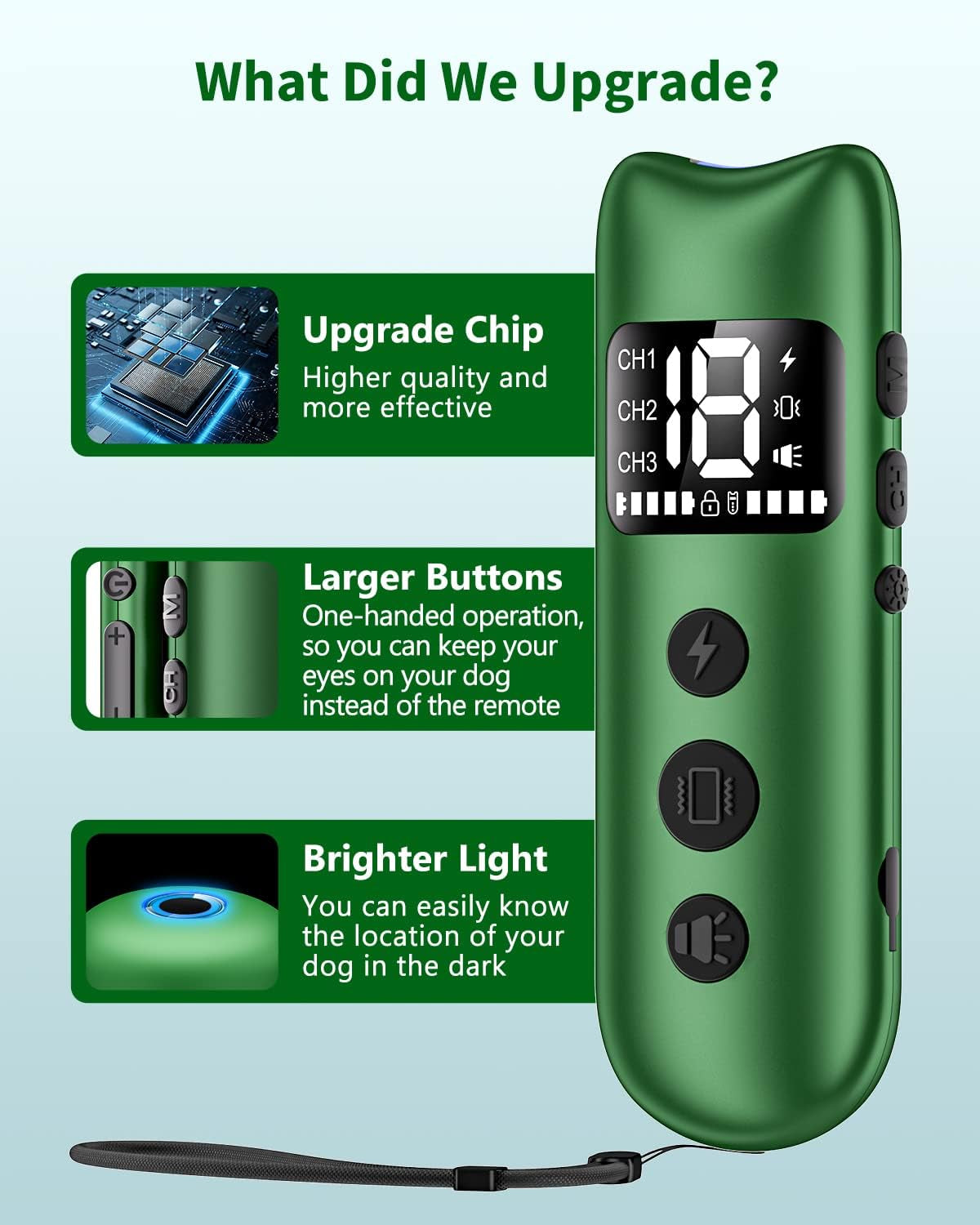 Advanced Rechargeable Dog Training Collar with Remote Control - 2600FT Range, Beep, Vibration, Static Shock, and Safety Lock for All Dog Sizes