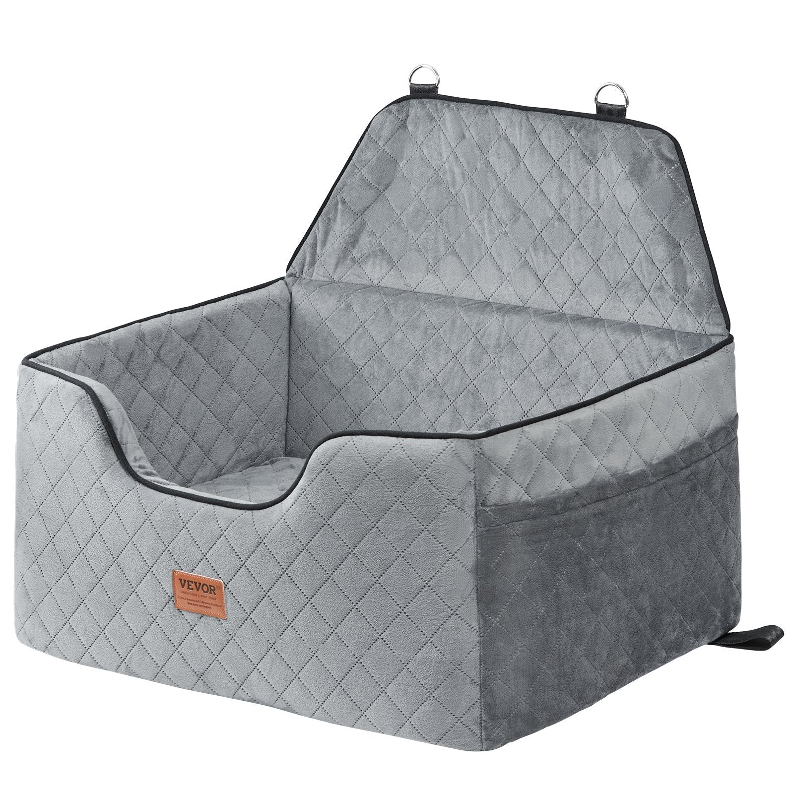 VEVOR Medium to Large Dog Car Seat Booster - Gray, Supports Pets Up to 55 lbs