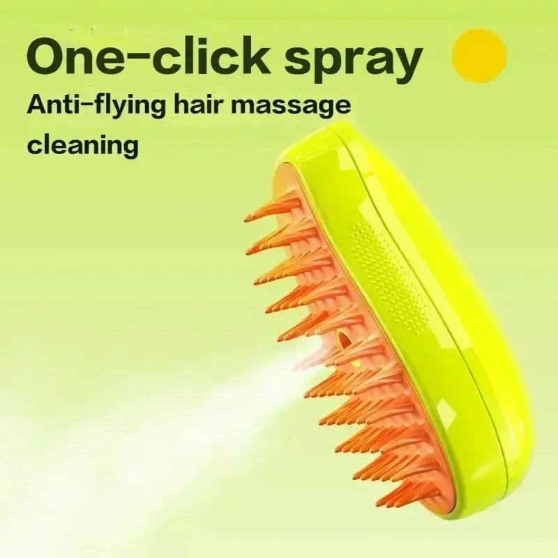 Revitalize Your Pet's Grooming Routine with the 3-in-1 Cat & Dog Steamy Brush - Electric Sprayer for Comfortable Massages and Effortless Shedding!