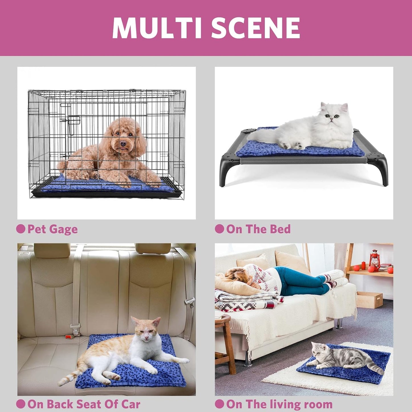 Premium Ultra-Soft Self-Heating Bed Mat for Cats and Small Dogs