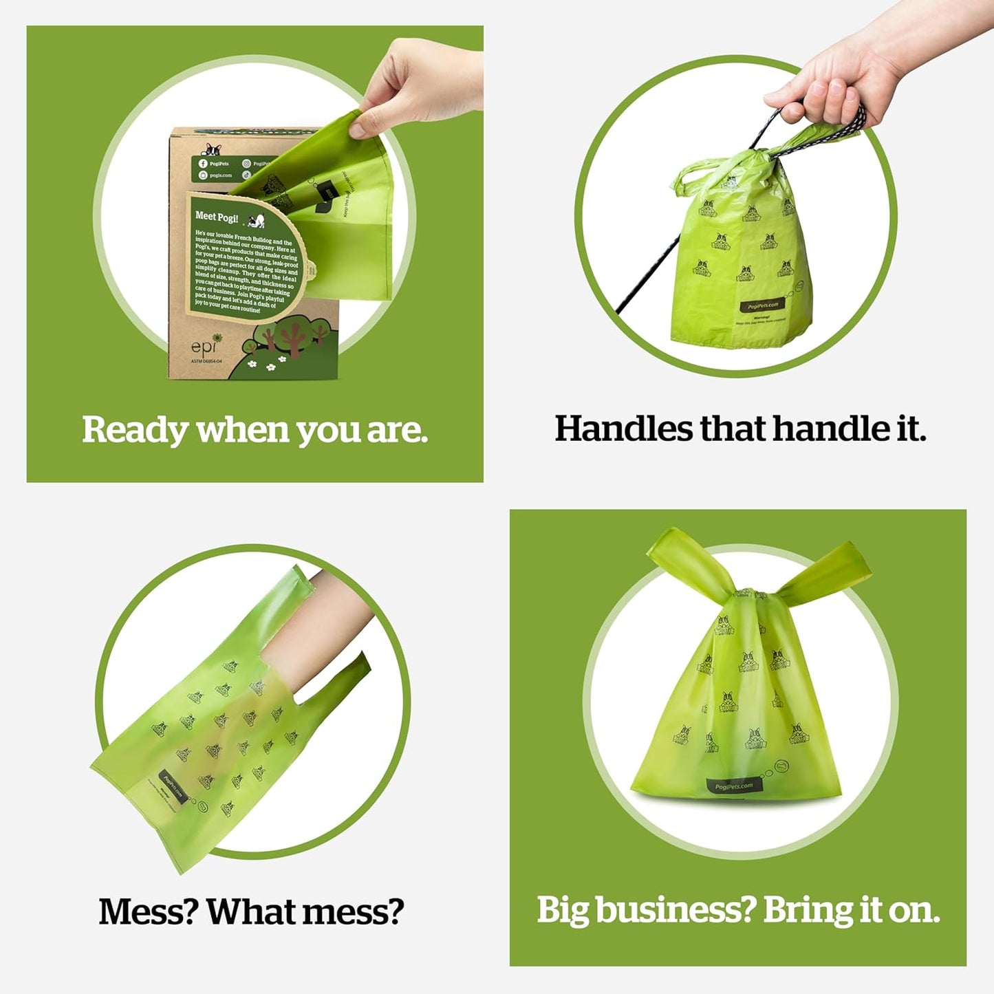 Pogi's Premium Extra-Thick Leak-Proof Dog Waste Bags with Handles - 300 Count of Fresh Scented Convenience