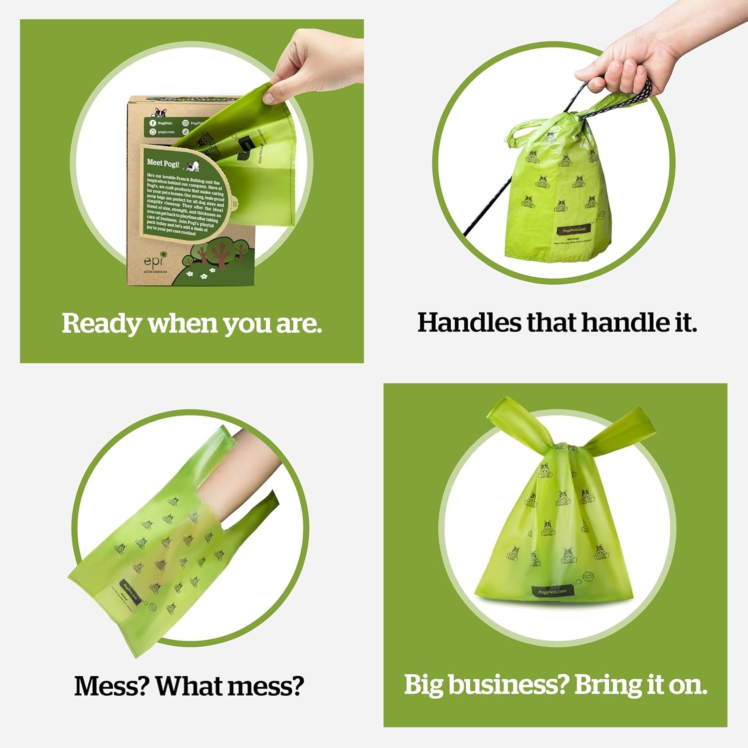 Pogi's Premium Extra-Thick Leak-Proof Dog Waste Bags with Handles - 300 Count of Fresh Scented Convenience