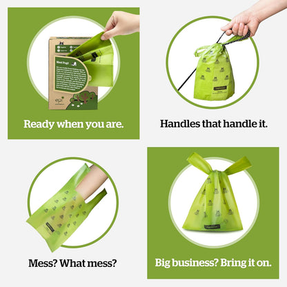 Pogi's Premium Extra-Thick Leak-Proof Dog Waste Bags with Handles - 300 Count of Fresh Scented Convenience