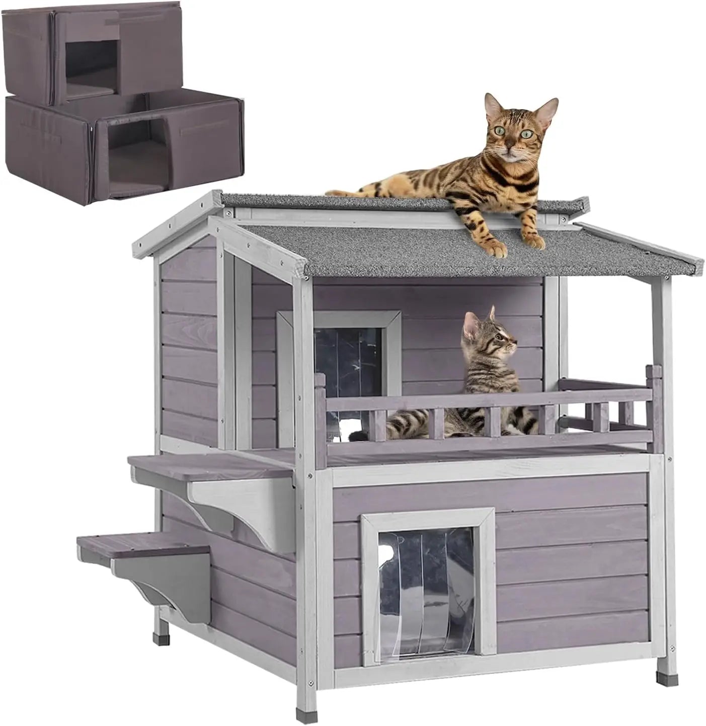 Premium Insulated Outdoor Cat Shelter with Heated Waterproof Design for Winter Use with Feral Cats