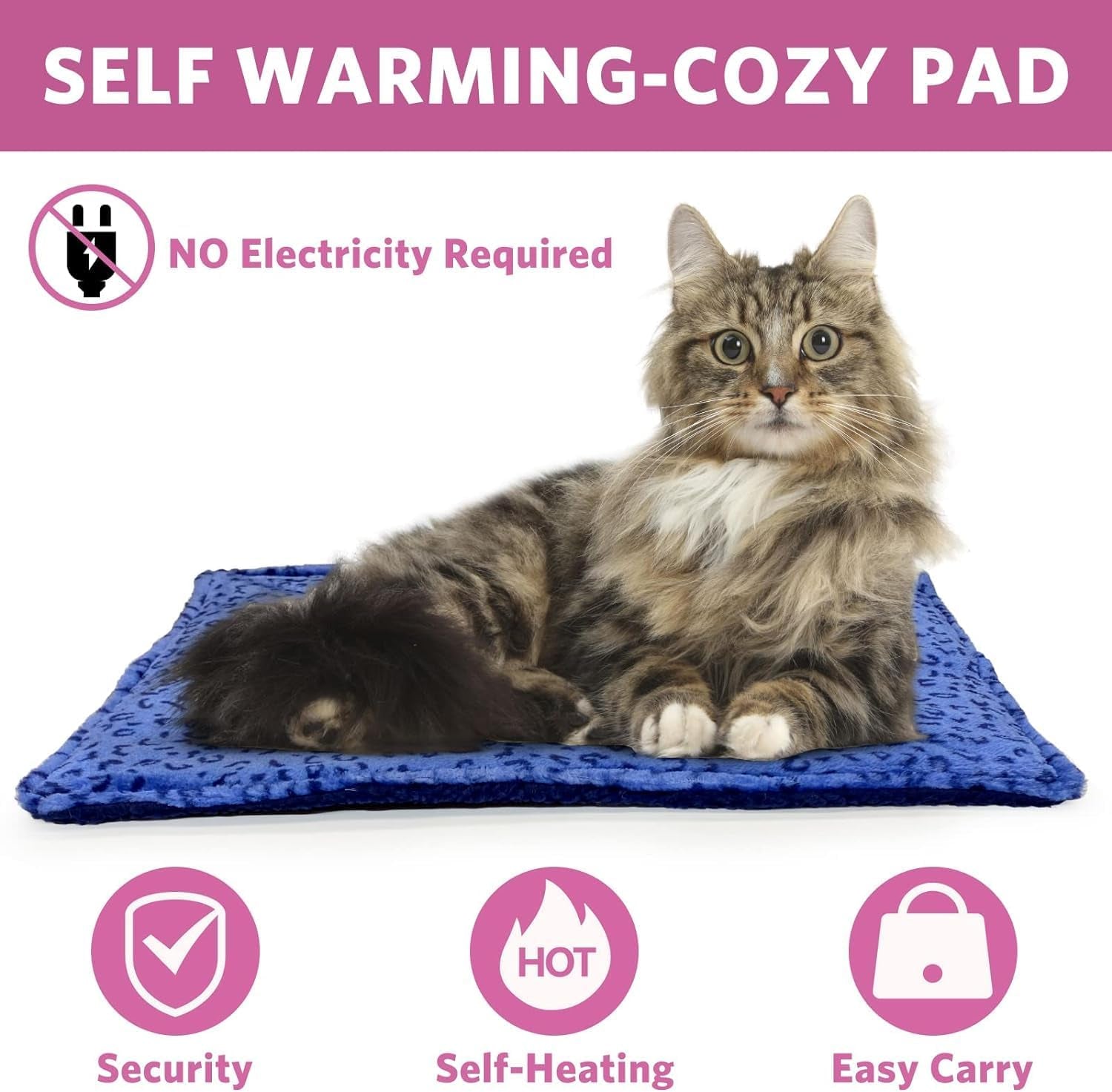 Premium Ultra-Soft Self-Heating Bed Mat for Cats and Small Dogs