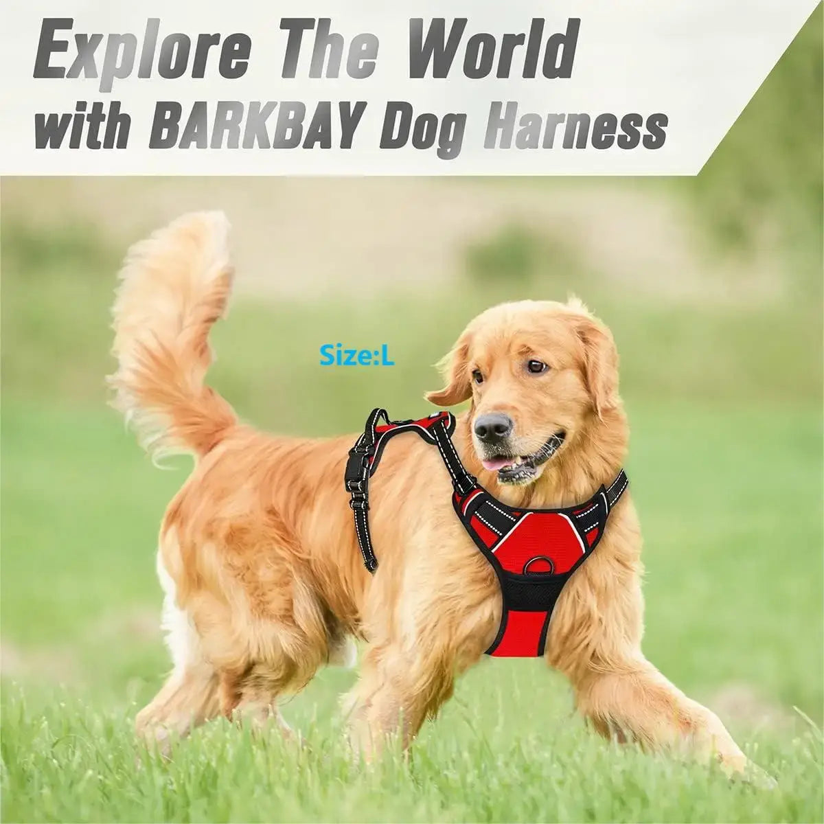 Heavy-Duty Reflective No-Pull Dog Harness with Front Clip and Control Handle for Large Dogs