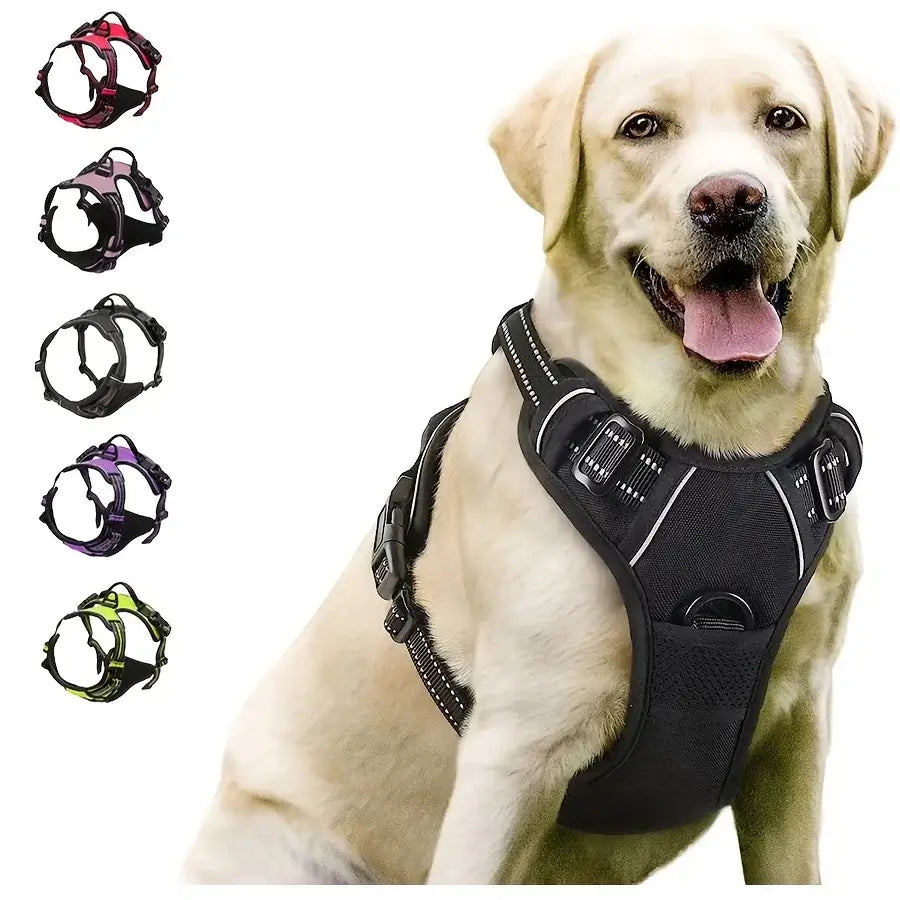 Heavy-Duty Reflective No-Pull Dog Harness with Front Clip and Control Handle for Large Dogs