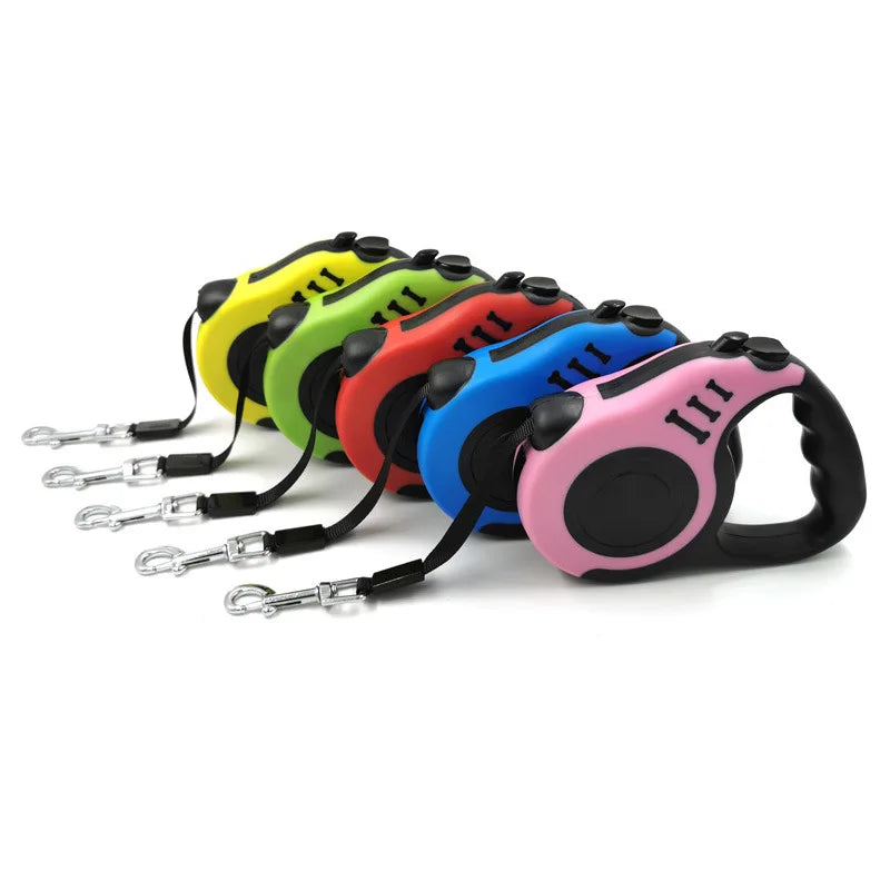 Retractable Dog Leash - Automatic Flexible Traction Rope in 3 Meters and 5 Meters for Small, Medium, and Large Breeds