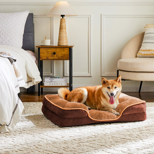 Premium Orthopedic Memory Foam Pet Bed for Small Dogs and Cats with Washable Cover, Non-Slip Base, and Waterproof Protection