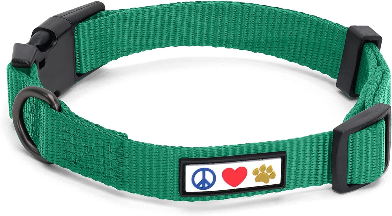Durable Lush Green Heavy-Duty Adjustable Dog Collar for Large Breeds - Waterproof with Quick-Release Buckle