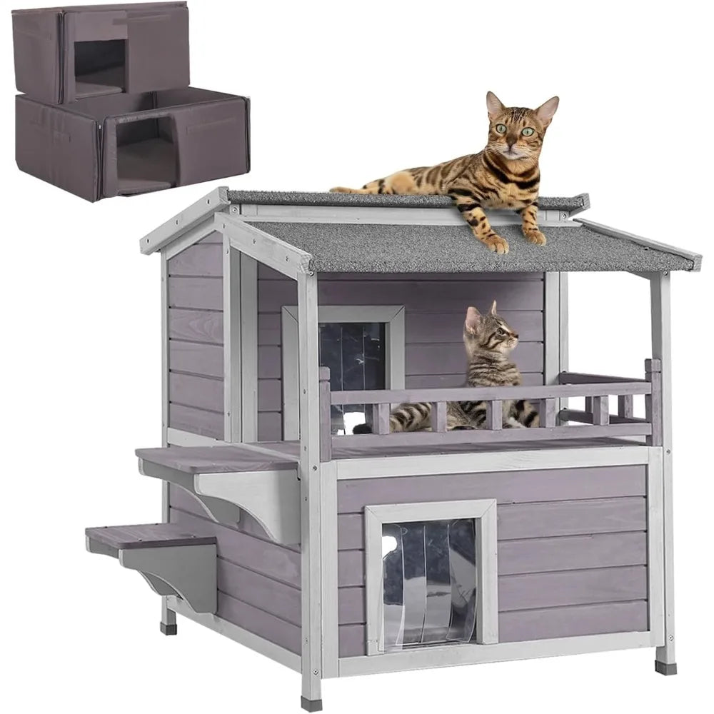 Premium Insulated Outdoor Cat Shelter with Heated Waterproof Design for Winter Use with Feral Cats