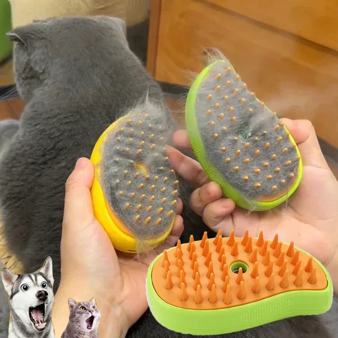 Revitalize Your Pet's Grooming Routine with the 3-in-1 Cat & Dog Steamy Brush - Electric Sprayer for Comfortable Massages and Effortless Shedding!