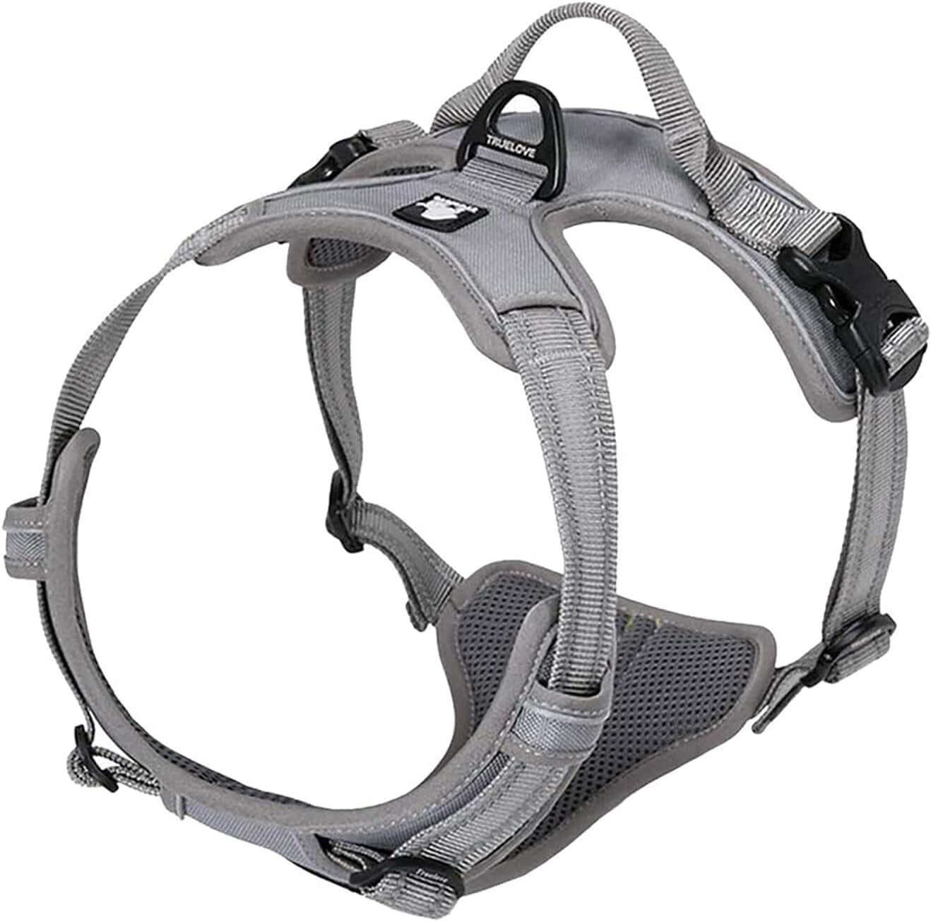Adjustable Reflective No-Pull Dog Harness - Gray Comfort Control Vest, Size XL
